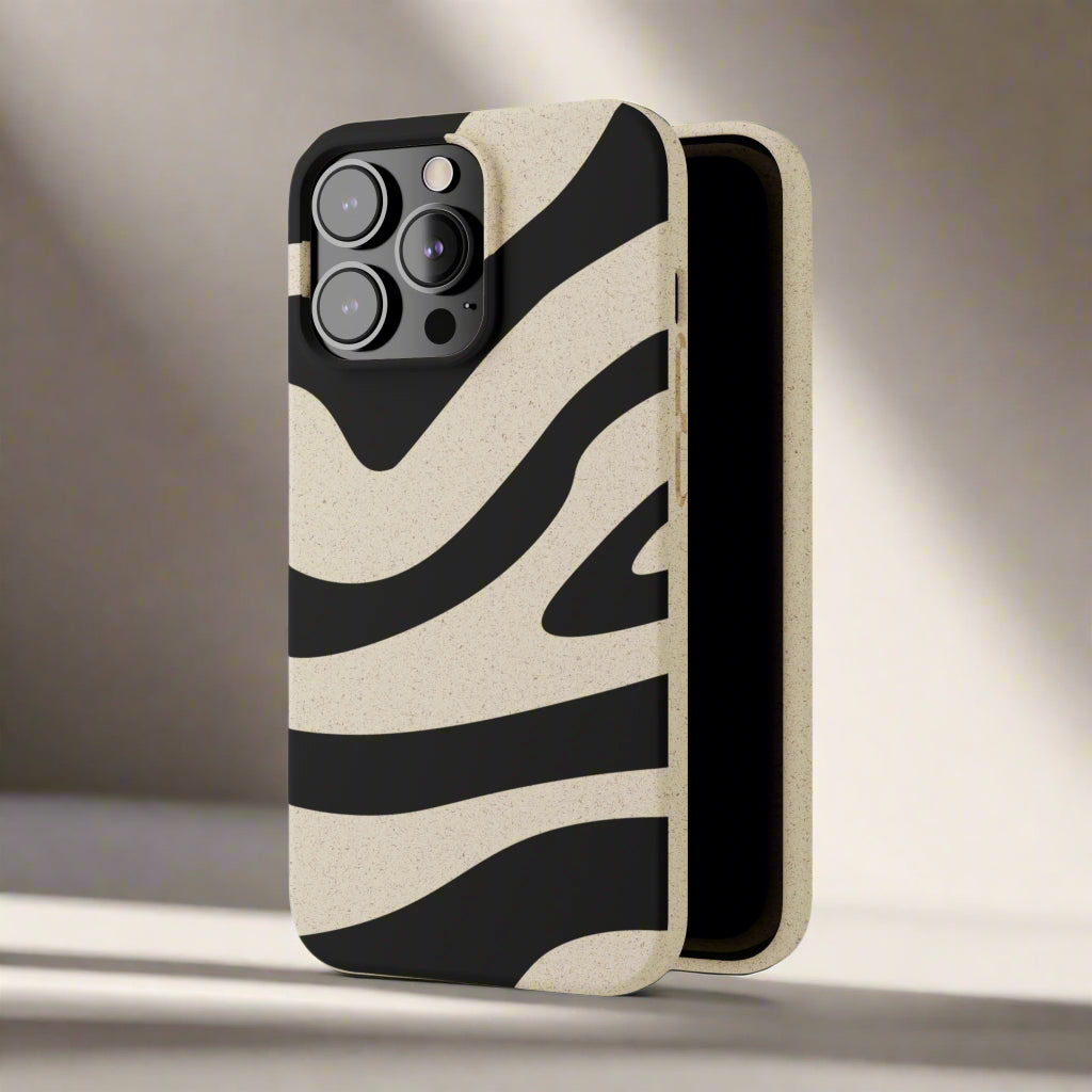 Biodegradable Cases Cute Art Wavy Painted for Women Girls iPhone Samsung