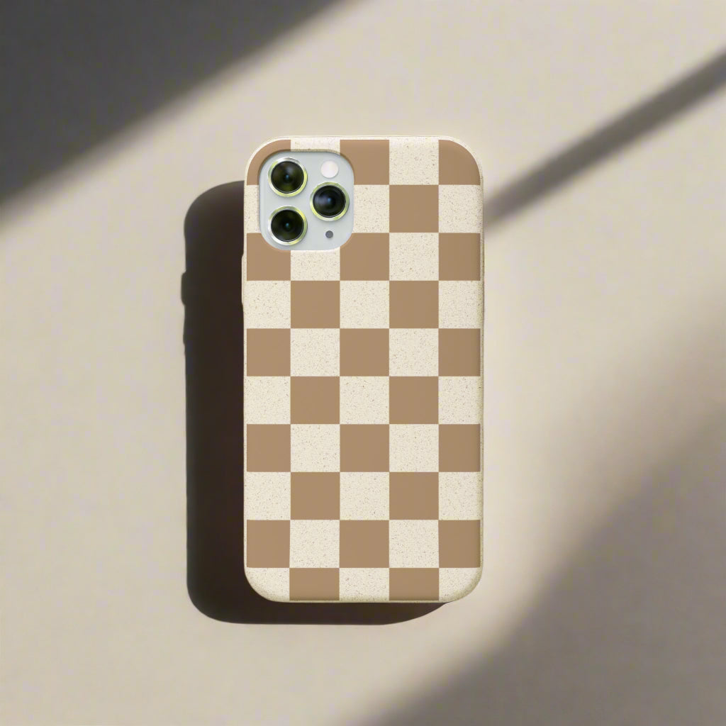 Biodegradable Phone Case Neutral Checkerboard Checkered iPhone Samsung